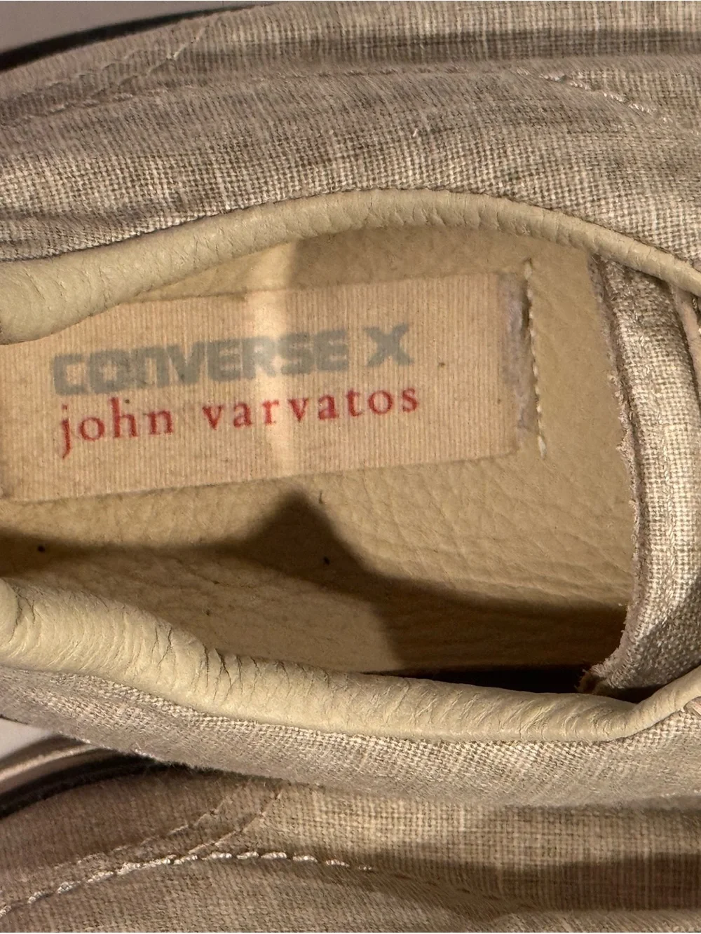 SOLD‼️Converse x John Varvatos Low-top Vintage Slip Beige Linen 151297C -M 9.5 - Picture 7 of 8
